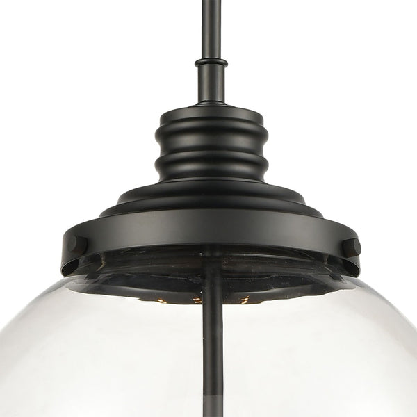 Atlas Chandra 13" Wide 4-Light Pendant - Modern Clear Glass Globe for Stylish Ambient Illumination Matte Black CL12123-BK