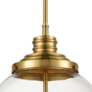 Atlas Chandra 13" Wide 4-Light Pendant - Modern Clear Glass Globe for Stylish Ambient Illumination Burnished Brass CL12123-BS
