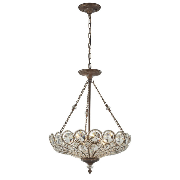 Atlas Christina 5-Light Chandelier - Victorian Elegance with Crystal Sparkle for Stunning Home Décor Mocha 20'' CL12124-BZ