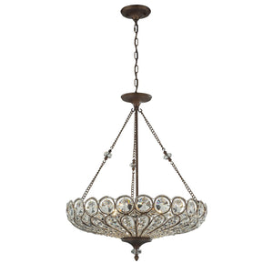 Atlas Christina 5-Light Chandelier - Victorian Elegance with Crystal Sparkle for Stunning Home Décor Mocha 26'' CL12125-BZ