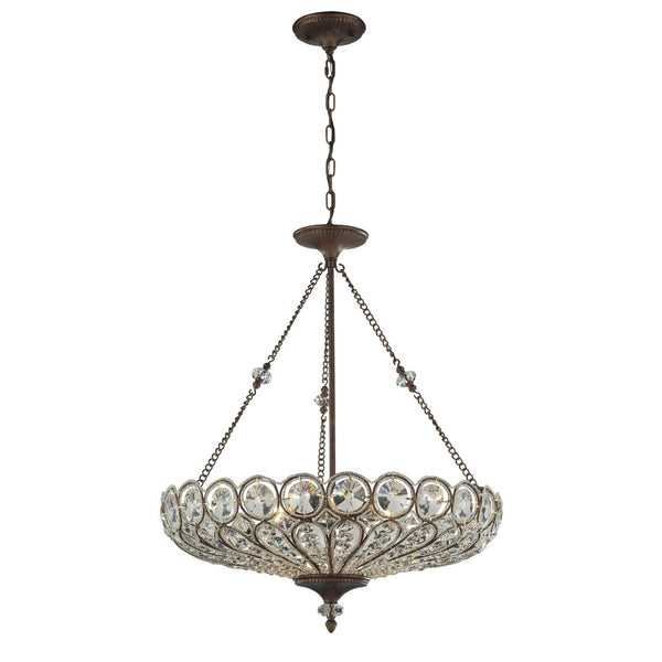 Atlas Christina 5-Light Chandelier - Victorian Elegance with Crystal Sparkle for Stunning Home Décor Mocha 26'' CL12125-BZ