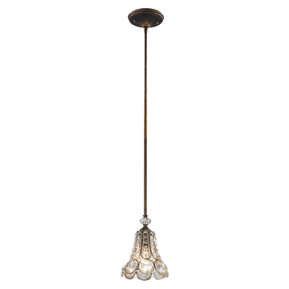 Atlas Christina 7'' Wide Mini Pendant Light - Victorian Elegance with Mocha Finish & Crystal Detailing CL12126-BZ