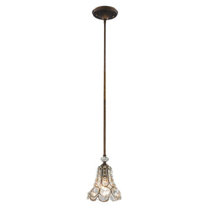 Atlas Christina 7'' Wide Mini Pendant Light - Victorian Elegance with Mocha Finish & Crystal Detailing CL12126-BZ