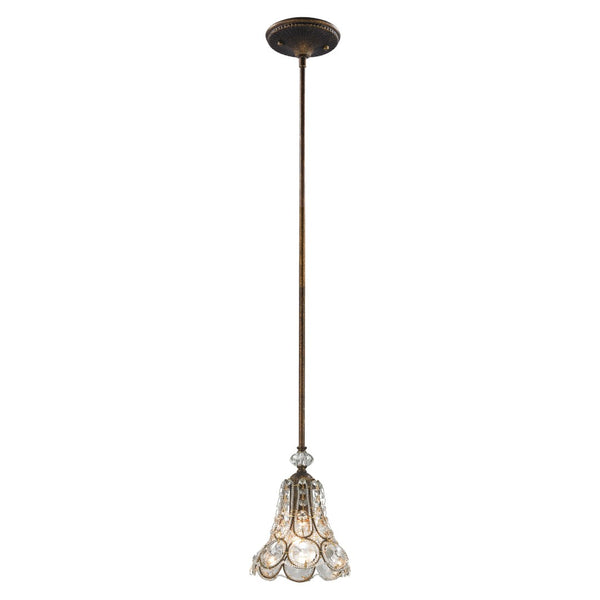 Atlas Christina 7'' Wide Mini Pendant Light - Victorian Elegance with Mocha Finish & Crystal Detailing CL12126-BZ