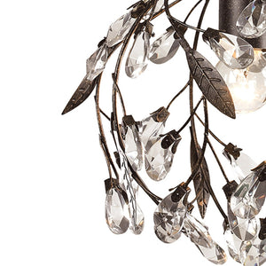 Atlas Circeo 10" Wide 1-Light Mini Pendant - Romantic Cottage Charm with Crystal Accents for Elegant Spaces Deep Rust CL12128-BZ