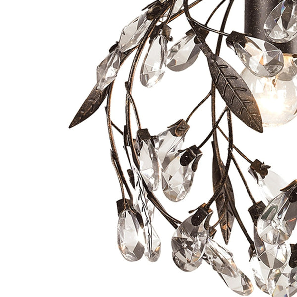 Atlas Circeo 10" Wide 1-Light Mini Pendant - Romantic Cottage Charm with Crystal Accents for Elegant Spaces Deep Rust CL12128-BZ