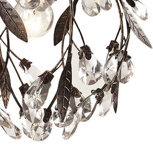 Atlas Circeo 10" Wide 1-Light Mini Pendant - Romantic Cottage Charm with Crystal Accents for Elegant Spaces Deep Rust CL12128-BZ