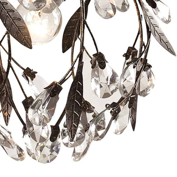 Atlas Circeo 10" Wide 1-Light Mini Pendant - Romantic Cottage Charm with Crystal Accents for Elegant Spaces Deep Rust CL12128-BZ