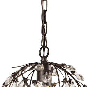 Atlas Circeo 10" Wide 1-Light Mini Pendant - Romantic Cottage Charm with Crystal Accents for Elegant Spaces Deep Rust CL12128-BZ