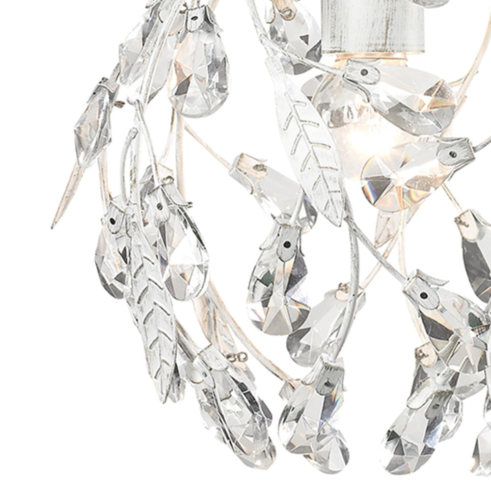 Atlas Circeo 10" Wide 1-Light Mini Pendant - Romantic Cottage Charm with Crystal Accents for Elegant Spaces Antique White CL12128-WH