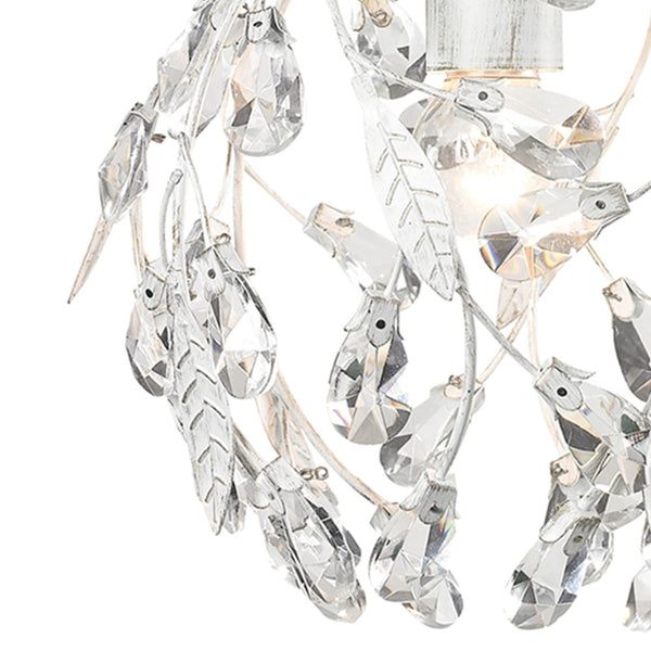 Atlas Circeo 10" Wide 1-Light Mini Pendant - Romantic Cottage Charm with Crystal Accents for Elegant Spaces Antique White CL12128-WH