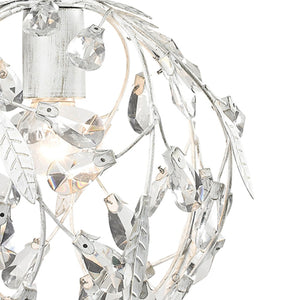 Atlas Circeo 10" Wide 1-Light Mini Pendant - Romantic Cottage Charm with Crystal Accents for Elegant Spaces Antique White CL12128-WH