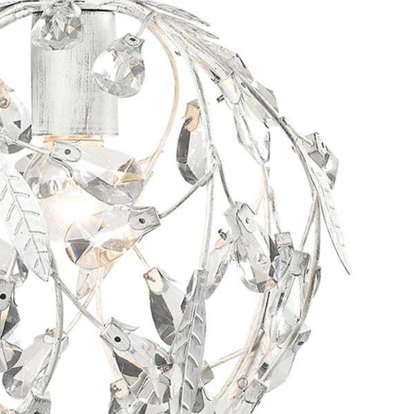 Atlas Circeo 10" Wide 1-Light Mini Pendant - Romantic Cottage Charm with Crystal Accents for Elegant Spaces Antique White CL12128-WH