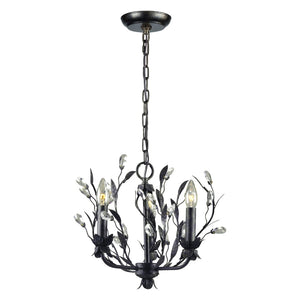 Atlas Circeo 5-Light Chandelier – Nature-Inspired Elegance with Crystal Accents for Romantic Interiors Deep Rust 16'' CL12129-BZ