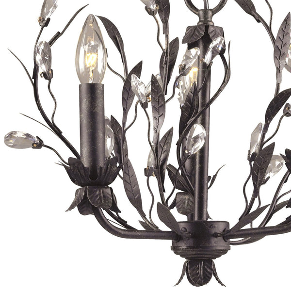 Atlas Circeo 5-Light Chandelier – Nature-Inspired Elegance with Crystal Accents for Romantic Interiors Deep Rust 16'' CL12129-BZ