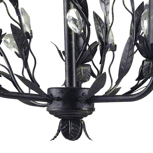 Atlas Circeo 5-Light Chandelier – Nature-Inspired Elegance with Crystal Accents for Romantic Interiors Deep Rust 16'' CL12129-BZ