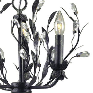 Atlas Circeo 5-Light Chandelier – Nature-Inspired Elegance with Crystal Accents for Romantic Interiors Deep Rust 16'' CL12129-BZ