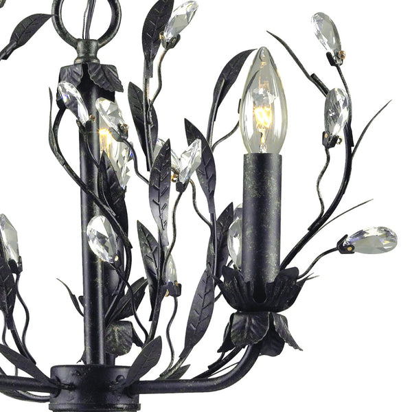 Atlas Circeo 5-Light Chandelier – Nature-Inspired Elegance with Crystal Accents for Romantic Interiors Deep Rust 16'' CL12129-BZ
