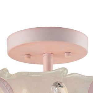 Atlas Circeo 17'' Wide 2-Light Semi Flush Mount - Vintage Floral Elegance for Cozy Spaces and Nurseries Light Pink CL12130-PK