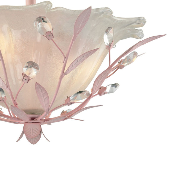 Atlas Circeo 17'' Wide 2-Light Semi Flush Mount - Vintage Floral Elegance for Cozy Spaces and Nurseries Light Pink CL12130-PK