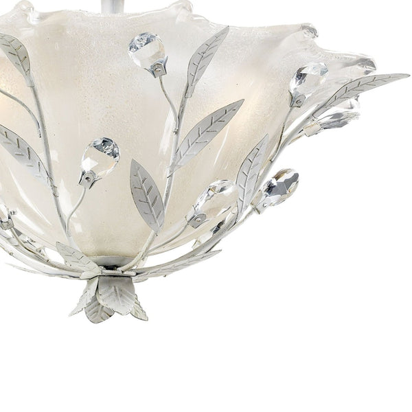 Atlas Circeo 17'' Wide 2-Light Semi Flush Mount - Vintage Floral Elegance for Cozy Spaces and Nurseries Antique White CL12130-WH