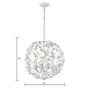 Atlas Circeo 5-Light Chandelier – Nature-Inspired Elegance with Crystal Accents for Romantic Interiors Antique White 19'' CL12131-WH