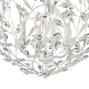 Atlas Circeo 5-Light Chandelier – Nature-Inspired Elegance with Crystal Accents for Romantic Interiors Antique White 19'' CL12131-WH