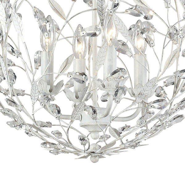Atlas Circeo 5-Light Chandelier – Nature-Inspired Elegance with Crystal Accents for Romantic Interiors Antique White 19'' CL12131-WH
