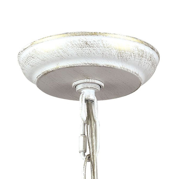 Atlas Circeo 5-Light Chandelier – Nature-Inspired Elegance with Crystal Accents for Romantic Interiors Antique White 21'' CL12133-WH