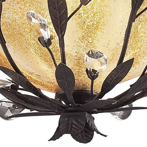 Atlas Circeo 17'' Wide 2-Light Semi Flush Mount - Vintage Floral Elegance for Cozy Spaces and Nurseries Deep Rust CL12134-BZ