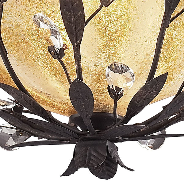 Atlas Circeo 17'' Wide 2-Light Semi Flush Mount - Vintage Floral Elegance for Cozy Spaces and Nurseries Deep Rust CL12134-BZ