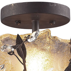 Atlas Circeo 17'' Wide 2-Light Semi Flush Mount - Vintage Floral Elegance for Cozy Spaces and Nurseries Deep Rust CL12134-BZ