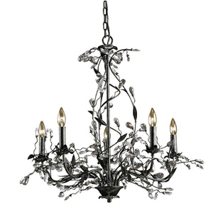 Atlas Circeo 5-Light Chandelier – Nature-Inspired Elegance with Crystal Accents for Romantic Interiors Deep Rust 27'' CL12136-BZ