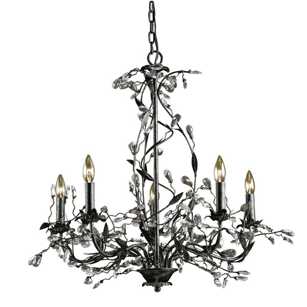 Atlas Circeo 5-Light Chandelier – Nature-Inspired Elegance with Crystal Accents for Romantic Interiors Deep Rust 27'' CL12136-BZ