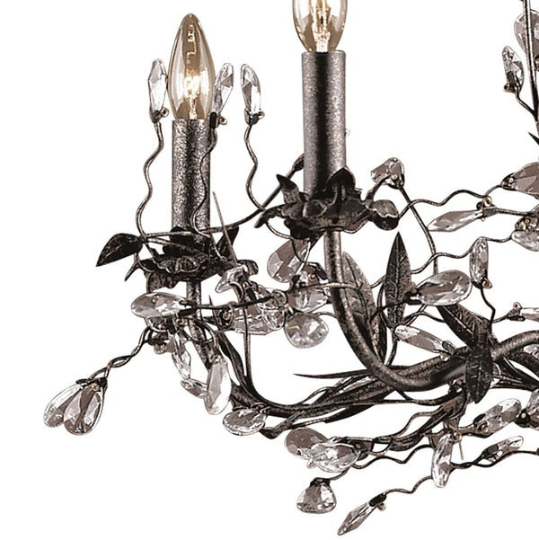 Atlas Circeo 5-Light Chandelier – Nature-Inspired Elegance with Crystal Accents for Romantic Interiors Deep Rust 27'' CL12136-BZ