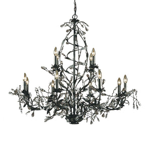 Atlas Circeo 5-Light Chandelier – Nature-Inspired Elegance with Crystal Accents for Romantic Interiors Deep Rust 38'' CL12137-BZ