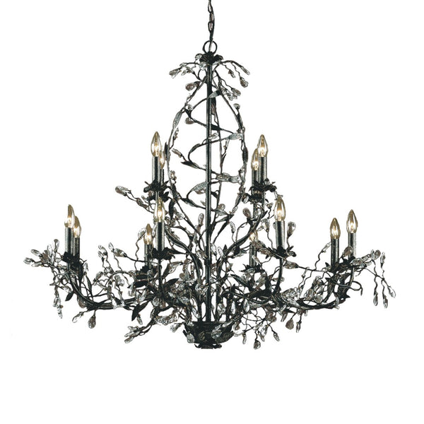 Atlas Circeo 5-Light Chandelier – Nature-Inspired Elegance with Crystal Accents for Romantic Interiors Deep Rust 38'' CL12137-BZ