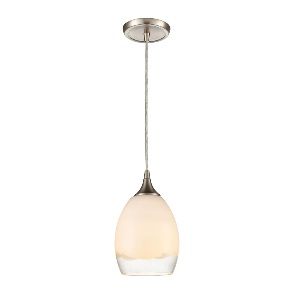 Atlas Cirrus 6'' Wide 1-Light Pendant - Modern Satin Nickel Fixture for Task & Accent Lighting Solutions CL12139-WH