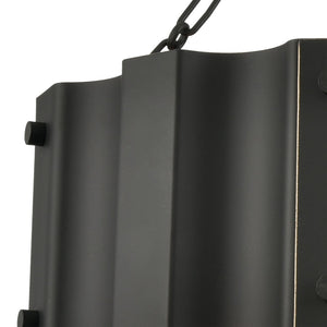 Atlas Clausten 17'' Wide 3-Light Semi Flush Mount - Industrial Corrugated Metal Shade for Modern Spaces Black CL12143-BK