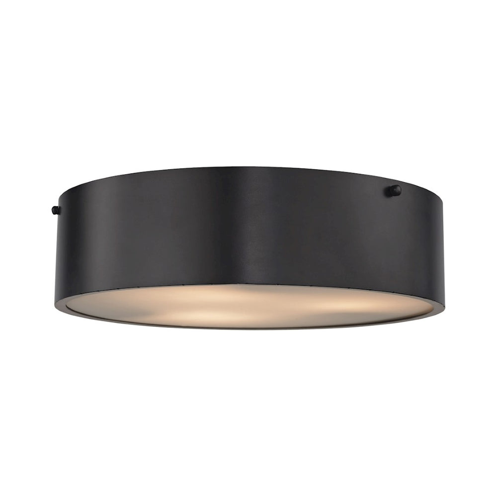 Atlas Clayton 3-Light Flush Mount Ceiling Fixture - Modern Design with White Glass Diffuser for Ambient Lighting Oil Rubbed Bronze 16'' CL12144-BZ