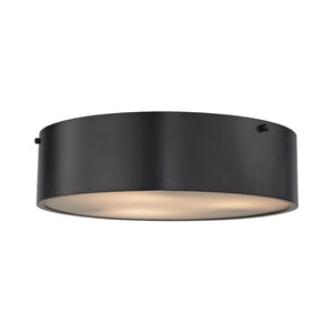 Atlas Clayton 3-Light Flush Mount Ceiling Fixture - Modern Design with White Glass Diffuser for Ambient Lighting Oil Rubbed Bronze 16'' CL12144-BZ