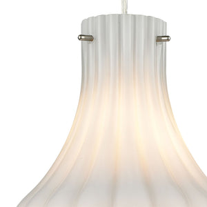 Atlas Coastal Scallop 8'' Wide Mini Pendant Light - Elegant Opal Glass Shade & Satin Nickel Finish! CL12148-WH1