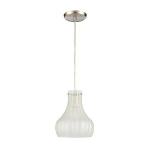 Atlas Coastal Scallop 8" Wide Mini Pendant Light - Elegant Satin Nickel & Textured Glass for Warm Glow CL12148-WH2