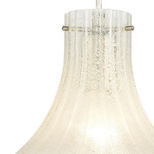 Atlas Coastal Scallop 8" Wide Mini Pendant Light - Elegant Satin Nickel & Textured Glass for Warm Glow CL12148-WH2
