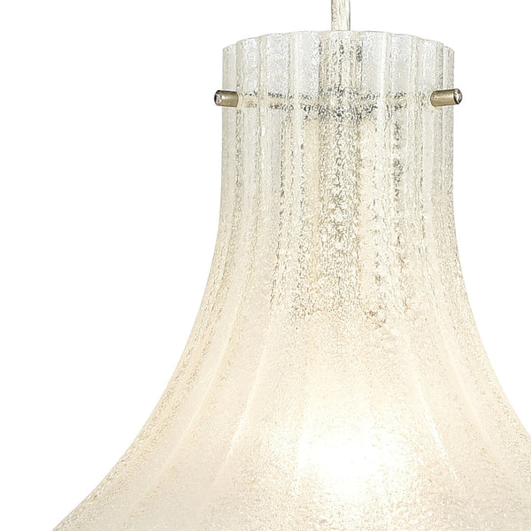 Atlas Coastal Scallop 8" Wide Mini Pendant Light - Elegant Satin Nickel & Textured Glass for Warm Glow CL12148-WH2