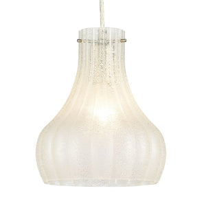 Atlas Coastal Scallop 8" Wide Mini Pendant Light - Elegant Satin Nickel & Textured Glass for Warm Glow CL12148-WH2