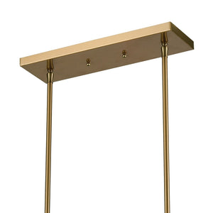 Atlas Compartir 42" 10-Light Linear Chandelier - Modern Honeycomb Design in Satin Brass & Polished Nickel CL12153-BS