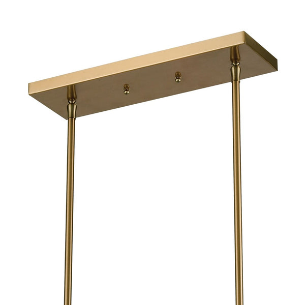 Atlas Compartir 42" 10-Light Linear Chandelier - Modern Honeycomb Design in Satin Brass & Polished Nickel CL12153-BS
