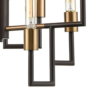 Atlas Congruency Modern 9-Light Chandelier - Stunning Geometric Design with Satin Brass Accents for Elegance Oil Rubbed Bronze 23'' CL12155-BZ