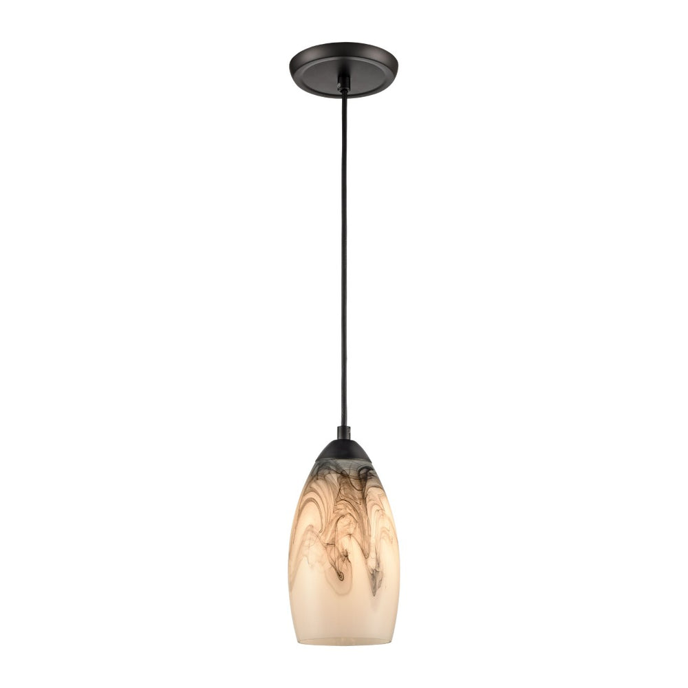 Atlas Corey 5" Wide 1-Light Pendant - Matte Black with Opal Glass, Contemporary Style for Modern Spaces CL12160-WH